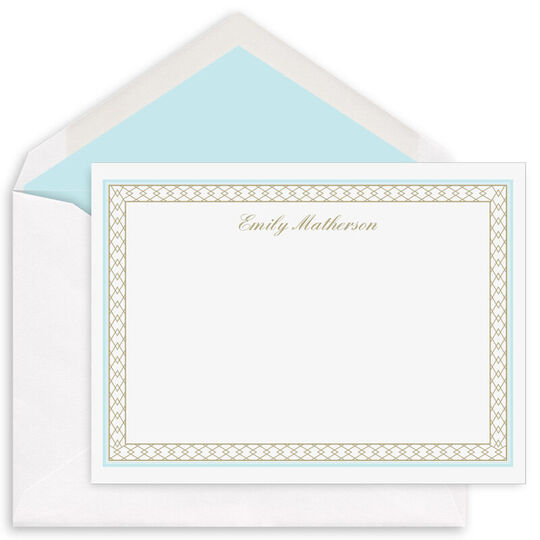 Posh Lattice Border Frame Flat Note Cards